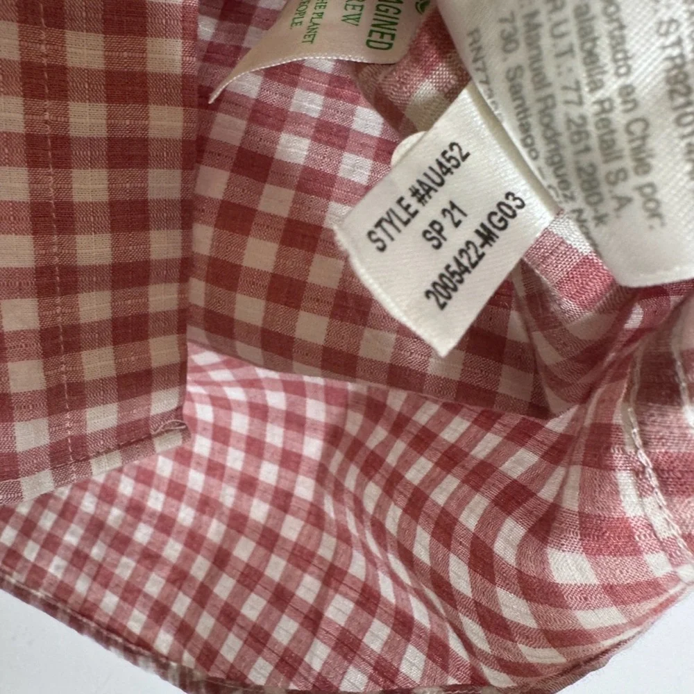 j‎ crew gingham xl Maeve White Collar Button Down Shirt CP
